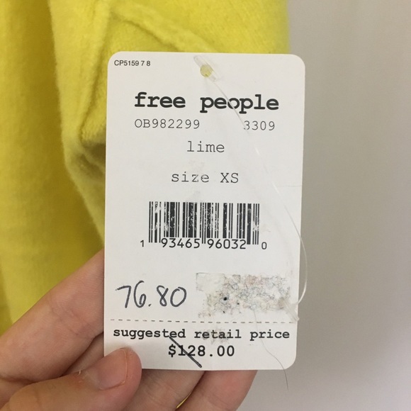 Free People NEW Soft Bright Yellow Sweater NWT - Picture 5 of 9